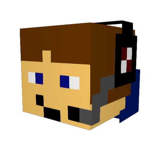 Neonvelocity Minecraft avatar head, 3D render