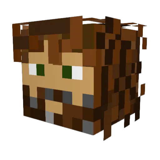 Neonzink Minecraft avatar head, 3D render