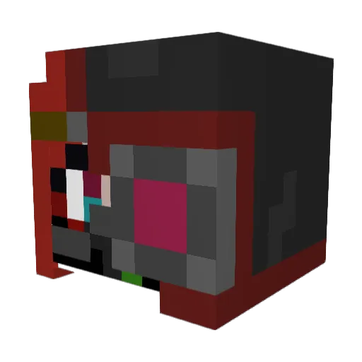 Neopawlibun Minecraft avatar head, 3D render