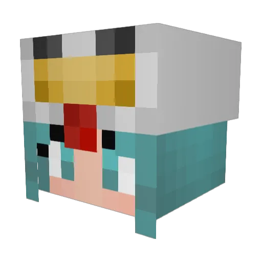 NeopianElla Minecraft avatar head, 3D render