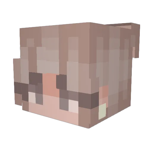 Neopink Minecraft avatar head, 3D render
