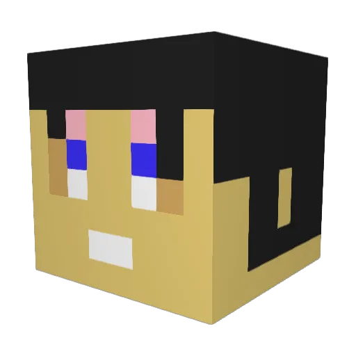 Neopusen Minecraft avatar head, 3D render