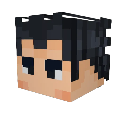 Neotext Minecraft avatar head, 3D render