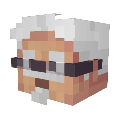 Neotune_ Minecraft avatar head, 3D render