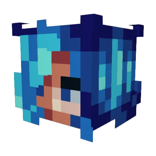 NepNep17 Minecraft avatar head, 3D render