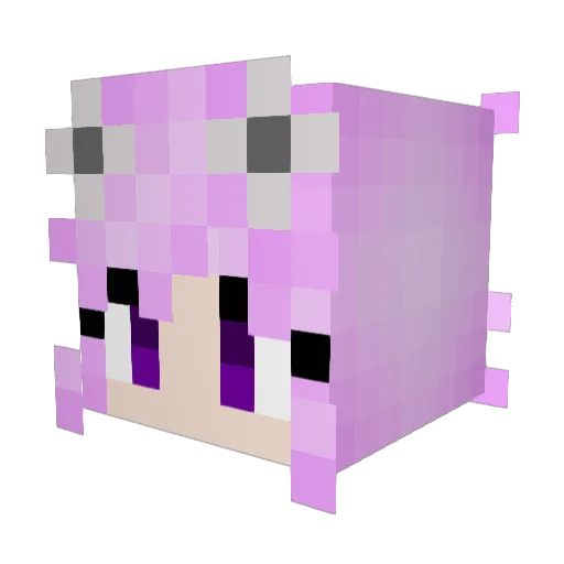 Nep_Nep_Neptune Minecraft avatar head, 3D render