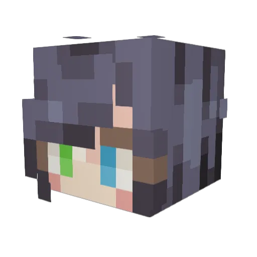 Nephie Minecraft avatar head, 3D render