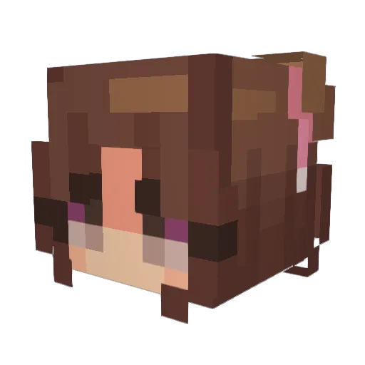 Neptere Minecraft avatar head, 3D render