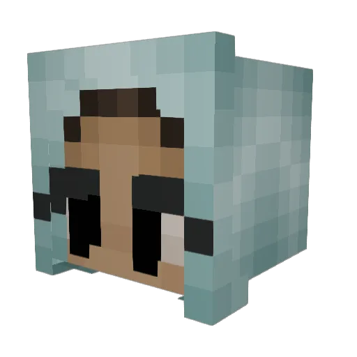 NeptuneAloe Minecraft avatar head, 3D render