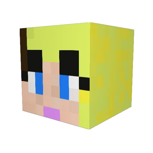 NeptuneBorn Minecraft avatar head, 3D render