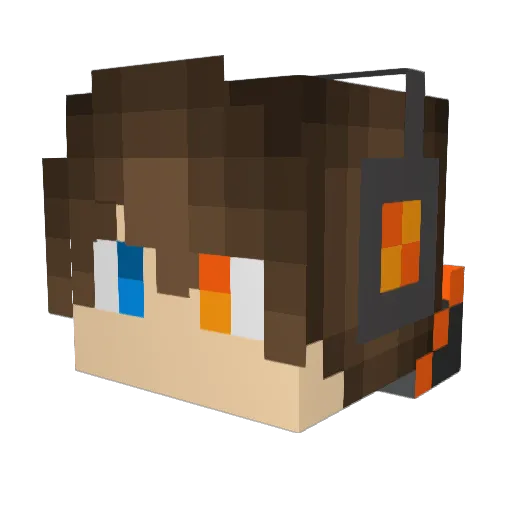 NeptuneFizz Minecraft avatar head, 3D render