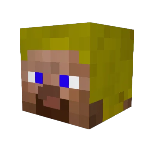NeptuneSeven Minecraft avatar head, 3D render