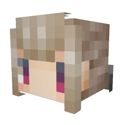 Neptune_nya Minecraft avatar head, 3D render