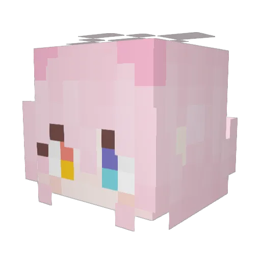Neptunee114514 Minecraft avatar head, 3D render