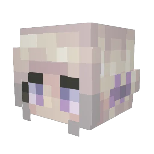 Nepute Minecraft avatar head, 3D render