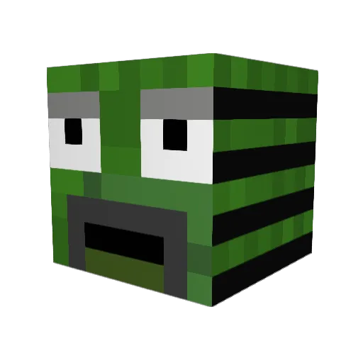 Neqer Minecraft avatar head, 3D render