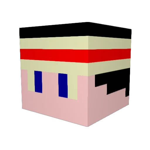 Neqro Minecraft avatar head, 3D render