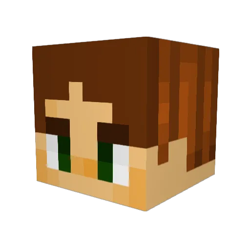 Nercepot Minecraft avatar head, 3D render