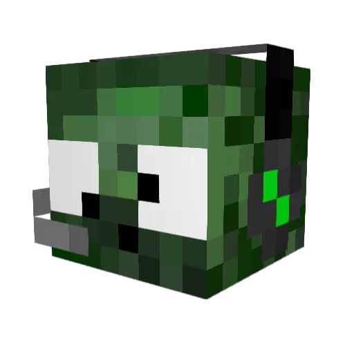 NerdBomb Minecraft avatar head, 3D render