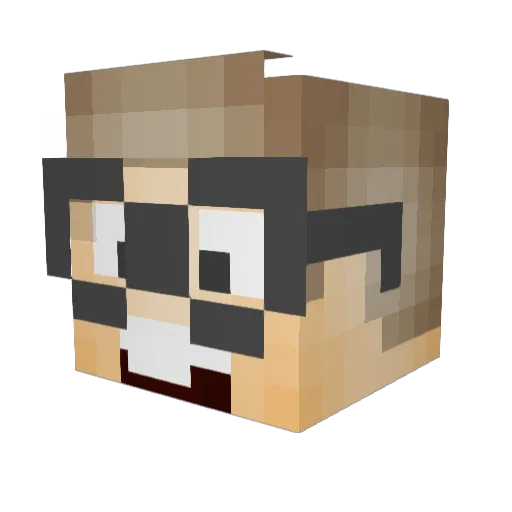 NerdBurger Minecraft avatar head, 3D render