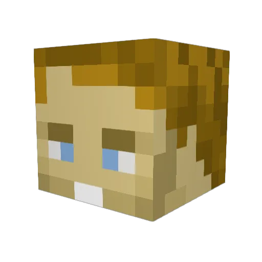 NerdStoke Minecraft avatar head, 3D render