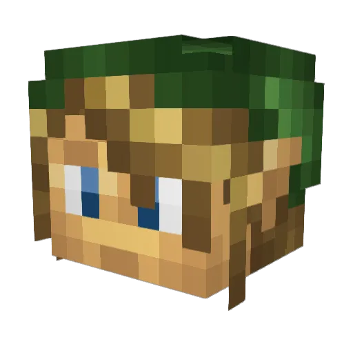 Nerdao Minecraft avatar head, 3D render