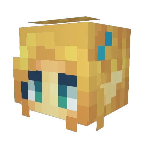 Nerdlindove Minecraft avatar head, 3D render