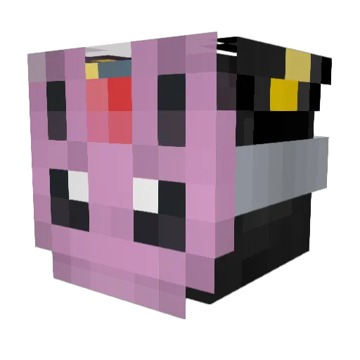Nerdpix Minecraft avatar head, 3D render