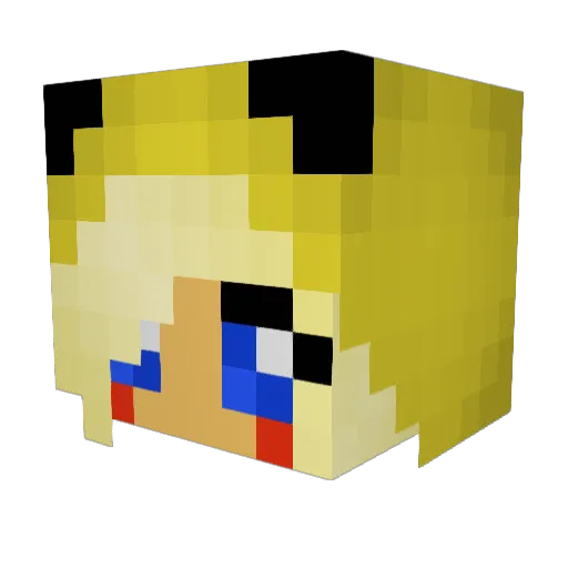 Nerdwina Minecraft avatar head, 3D render