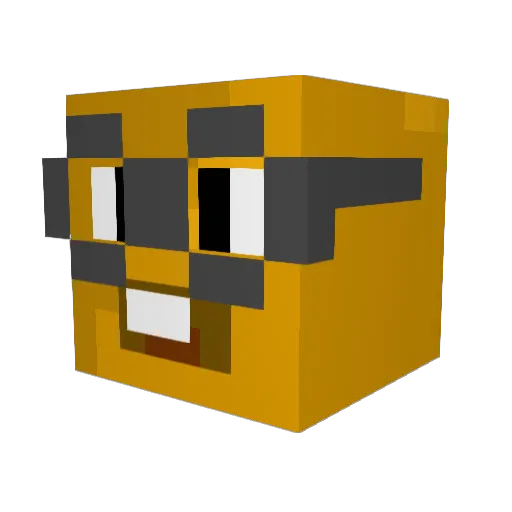 NerdyBread Minecraft avatar head, 3D render