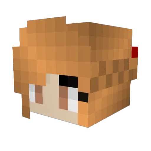 NerdyHime Minecraft avatar head, 3D render