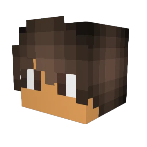 NerdySoda Minecraft avatar head, 3D render