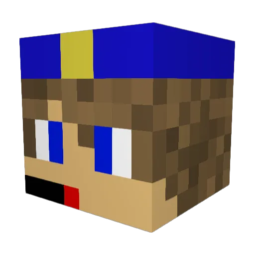 Nerdycop Minecraft avatar head, 3D render