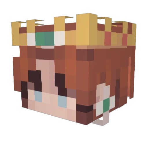 Nerdygirlx Minecraft avatar head, 3D render