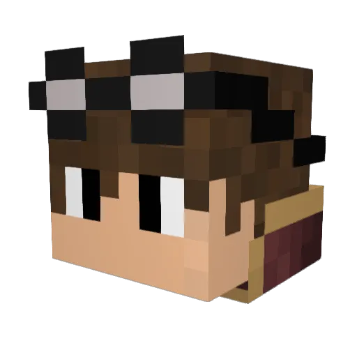 Nerel Minecraft avatar head, 3D render