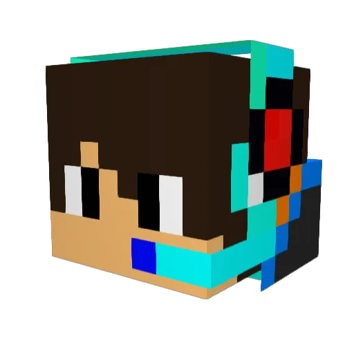 NerfGun7 Minecraft avatar head, 3D render
