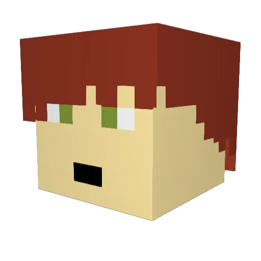 NerfJohn Minecraft avatar head, 3D render