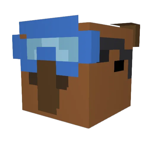 Nerfado Minecraft avatar head, 3D render