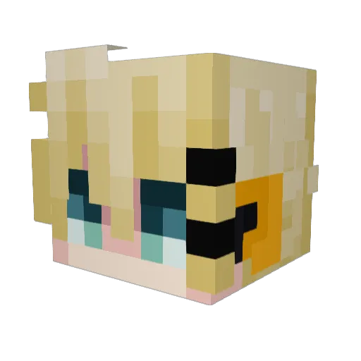 Nerfbest Minecraft avatar head, 3D render