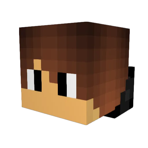 Nergetic Minecraft avatar head, 3D render