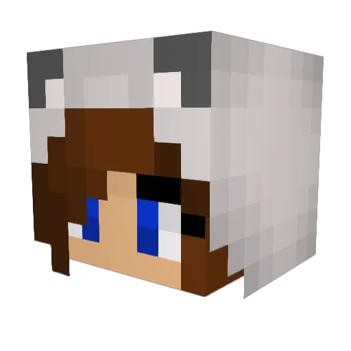 Nerice Minecraft avatar head, 3D render
