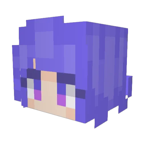 Nerinemi Minecraft avatar head, 3D render