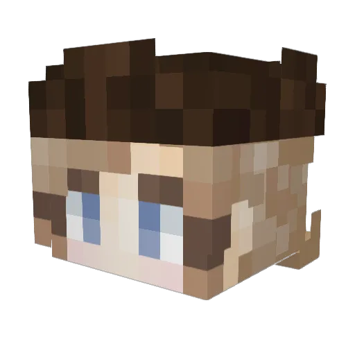 Nerivv Minecraft avatar head, 3D render
