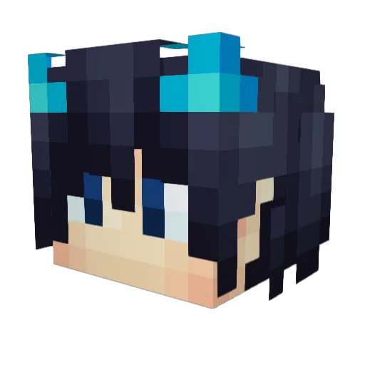 Nerkozek Minecraft avatar head, 3D render