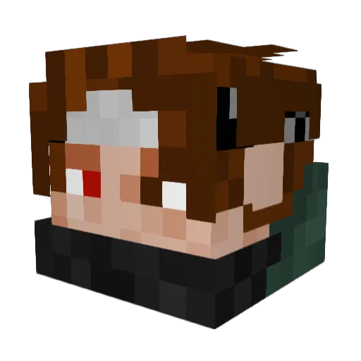 NeroSox Minecraft avatar head, 3D render