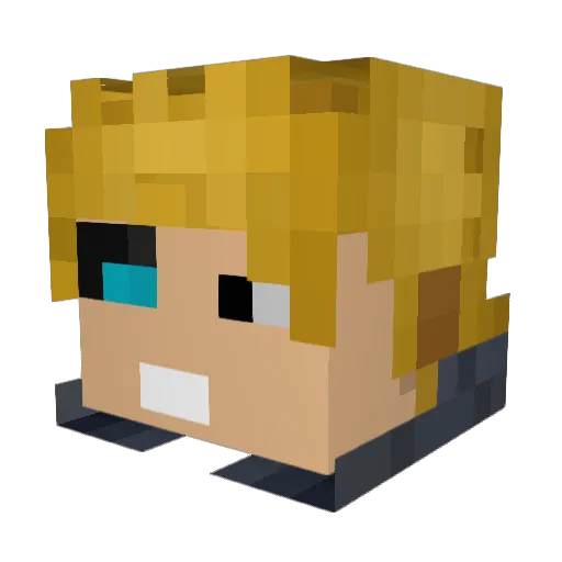 Nerocrain Minecraft avatar head, 3D render