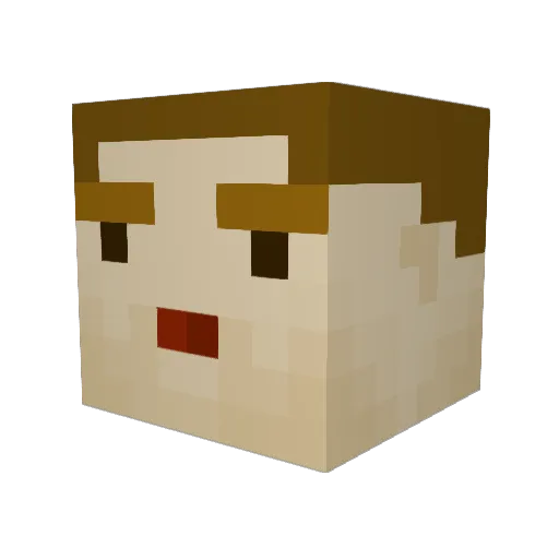 Nerofyto Minecraft avatar head, 3D render
