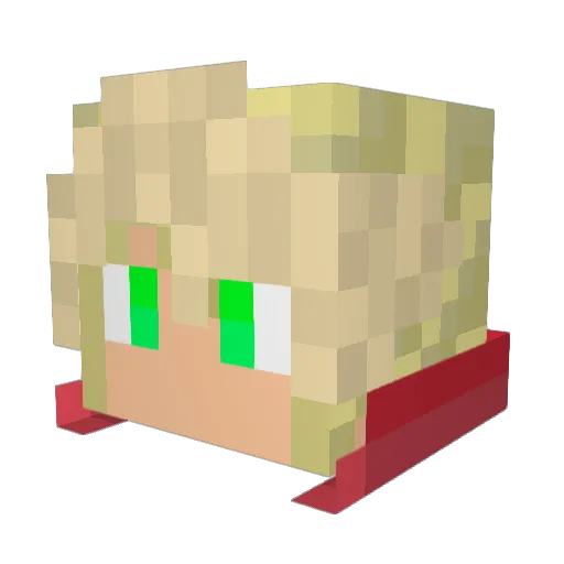 Neroshiny Minecraft avatar head, 3D render