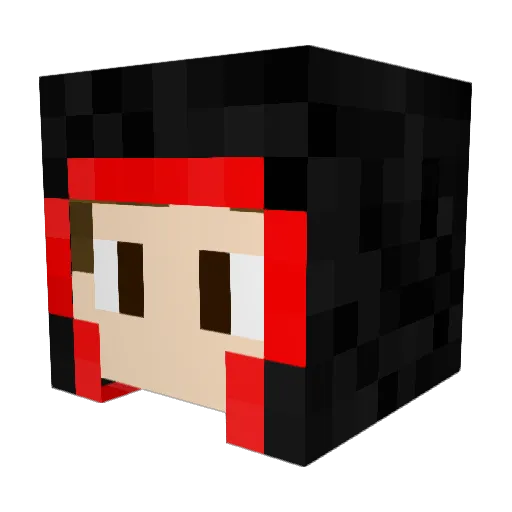 Neroxel Minecraft avatar head, 3D render