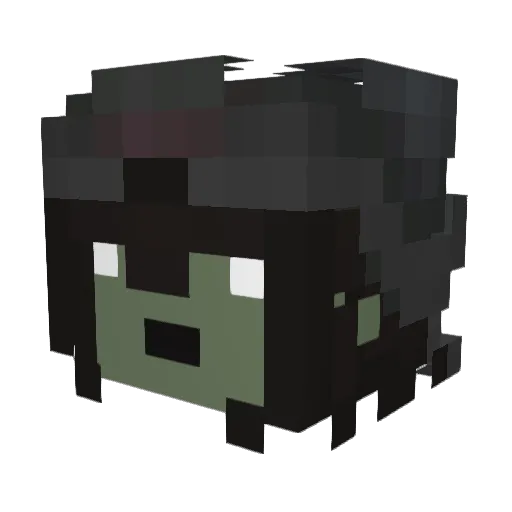 Nerpslurp Minecraft avatar head, 3D render